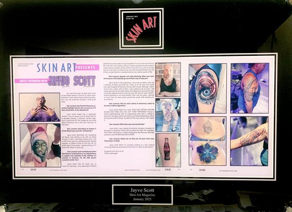 Jayvo Scotts magazine feature in Skin Art magazine